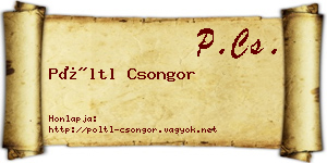 Pöltl Csongor névjegykártya